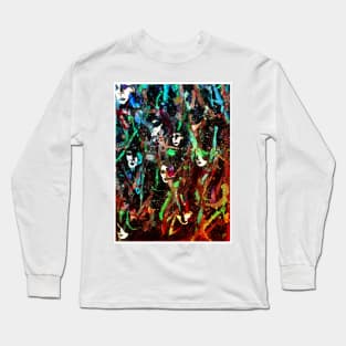 The Crowd Abstract Art/ Portrait painting Long Sleeve T-Shirt